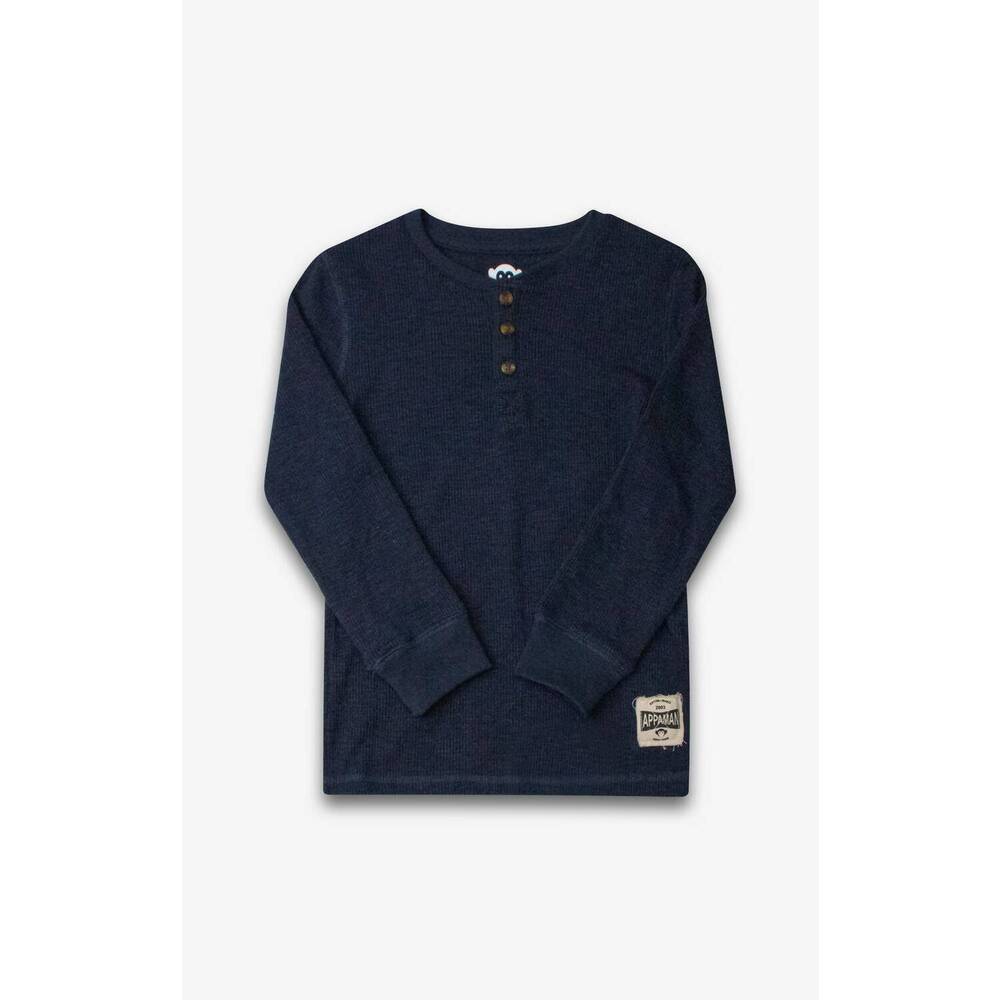 NEW APPAMAN men's craftsman thermal henley tee in winter white